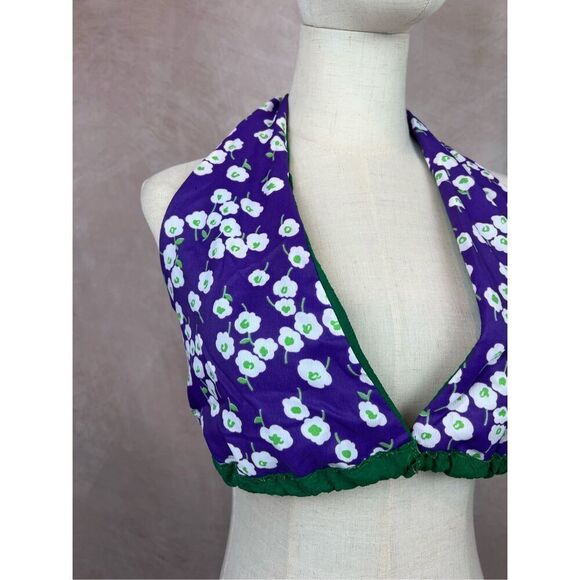 Vintage Volup Bikini Halter Top 1970s Mod MCM Plus Size - Picture 4 of 10